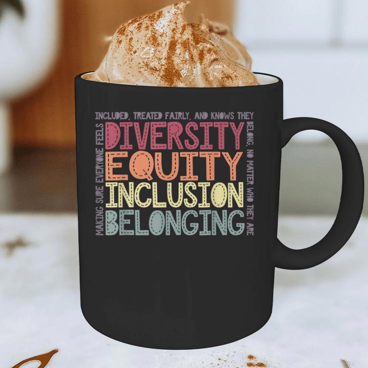 Retro Diversity Equity Inclusion Belonging DEIB Teacher Graphic Print Coffee Mug, novelty gifts, funny gifts Retro Diversity Equity Inclusion Belonging DEIB Teacher Graphic Print Coffee Mug, novelty gifts, funny gifts