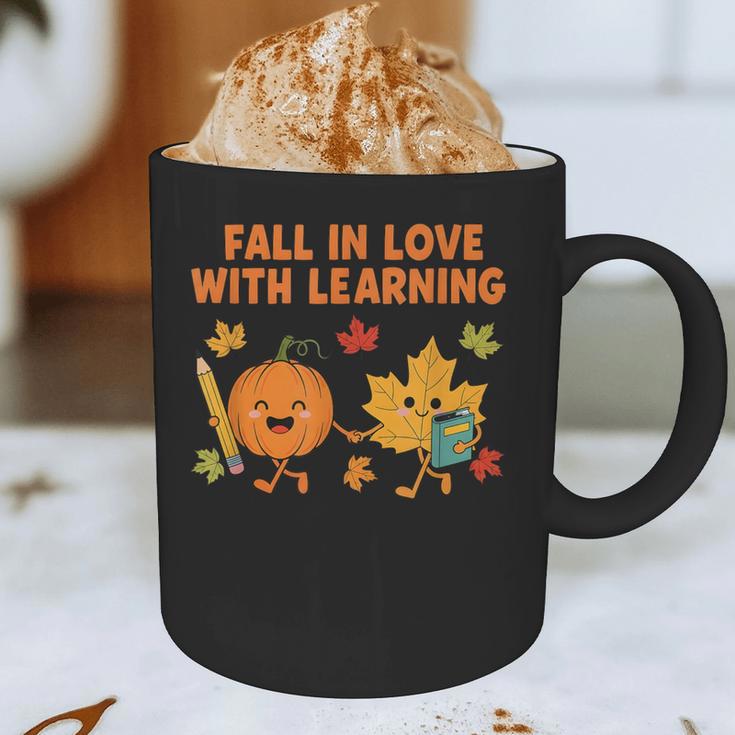 Retro Fall In Love With Learning Autumn Pumpkin Teacher Graphic Print Coffee Mug, novelty gifts, funny gifts Retro Fall In Love With Learning Autumn Pumpkin Teacher Graphic Print Coffee Mug, novelty gifts, funny gifts