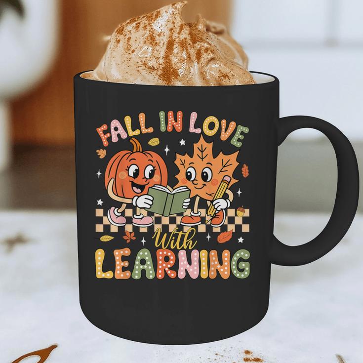 Retro Fall In Love With Learning Autumn Pumpkin Teacher Kids Graphic Print Coffee Mug, novelty gifts, funny gifts Retro Fall In Love With Learning Autumn Pumpkin Teacher Kids Graphic Print Coffee Mug, novelty gifts, funny gifts