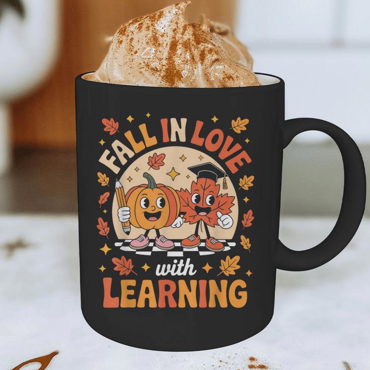 Retro Fall In Love With Learning Pumpkin Leaf Teacher Autumn Graphic Print Coffee Mug, novelty gifts, funny gifts Retro Fall In Love With Learning Pumpkin Leaf Teacher Autumn Graphic Print Coffee Mug, novelty gifts, funny gifts