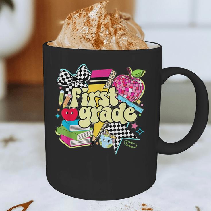 Retro First Grade Teacher Disco Ball Coquette Back To School Graphic Print Coffee Mug, novelty gifts, funny gifts Retro First Grade Teacher Disco Ball Coquette Back To School Graphic Print Coffee Mug, novelty gifts, funny gifts