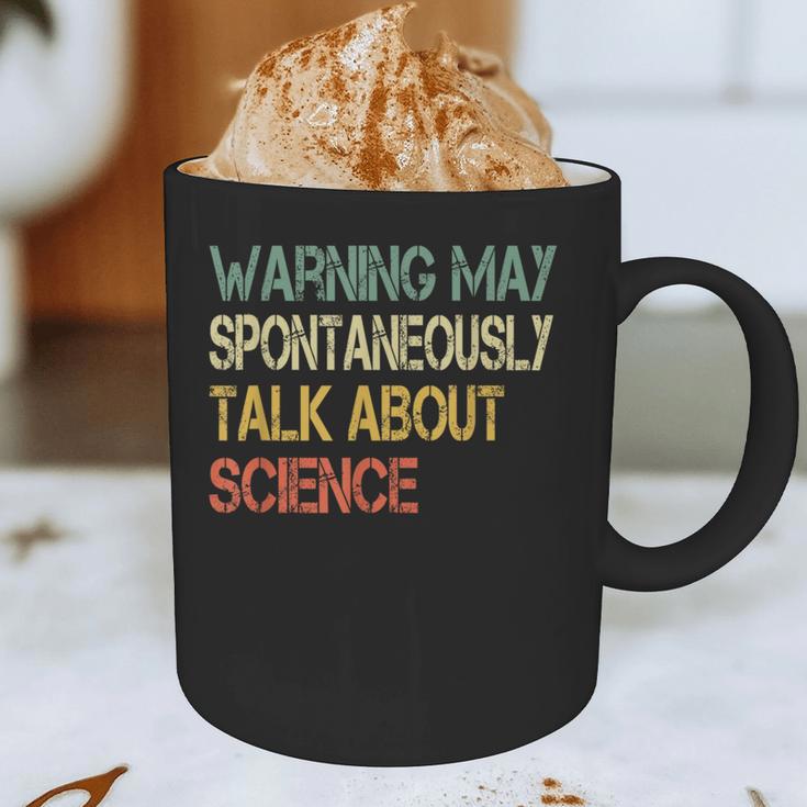 Retro Scientist Warning May Talk About Science Teacher Graphic Print Coffee Mug, novelty gifts, funny gifts