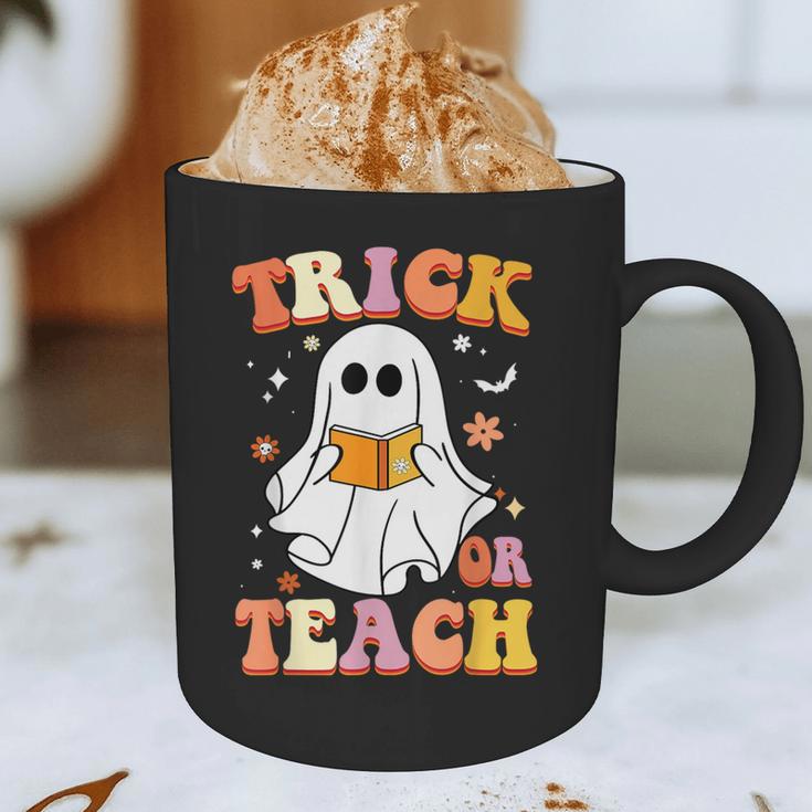 Retro Vintage Groovy Trick Or Teach Teacher Halloween For Men Women Kids Graphic Print Coffee Mug, novelty gifts, funny gifts Retro Vintage Groovy Trick Or Teach Teacher Halloween For Men Women Kids Graphic Print Coffee Mug, novelty gifts, funny gifts