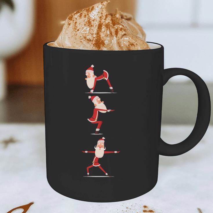 Santa Yoga Poses For Yogi Teacher Christmas Yoga Poses Graphic Print Coffee Mug, novelty gifts, funny gifts