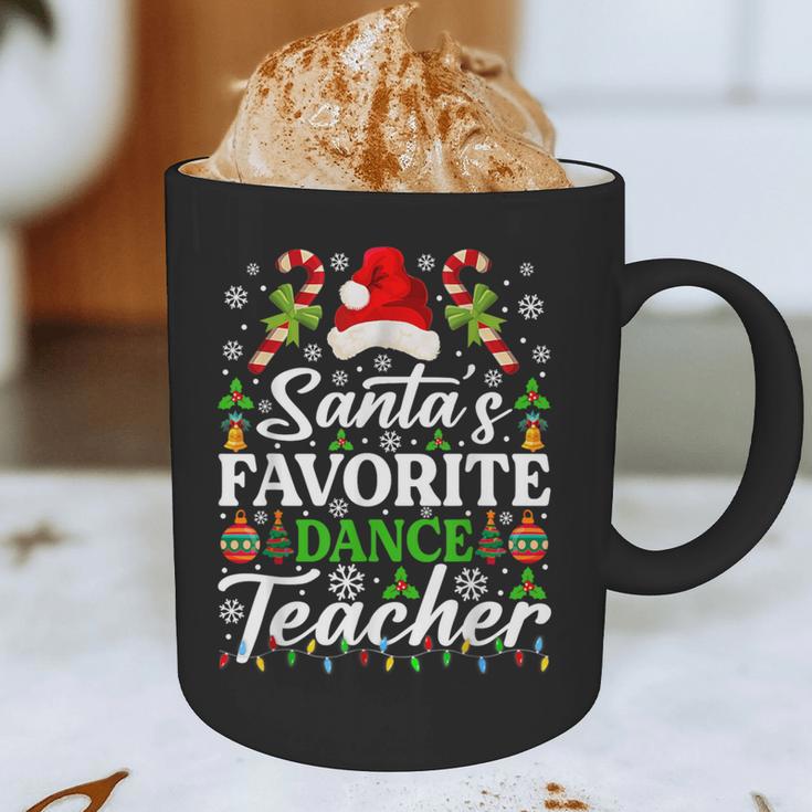 Santa's Favorite Dance Teacher Shirt Christmas Pajama Graphic Print Coffee Mug, novelty gifts, funny gifts