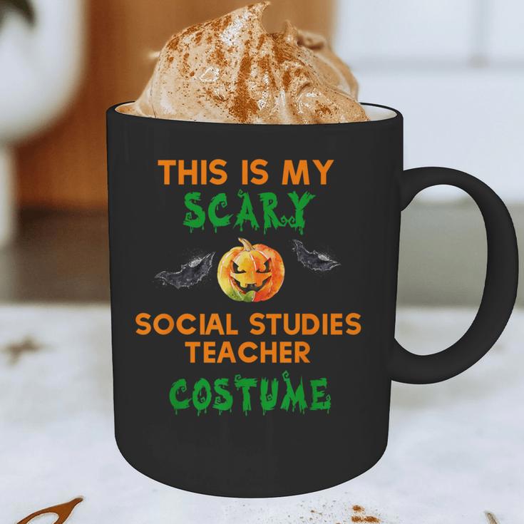 My Scary Social Studies Teacher Costume Halloween Men Women Graphic Print Coffee Mug, novelty gifts, funny gifts