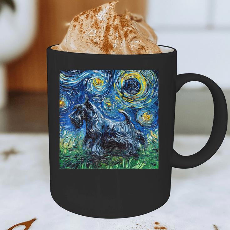 Scottish Terrier Starry Night Scotty Dog Art By Aja Graphic Print Coffee Mug, novelty gifts, funny gifts