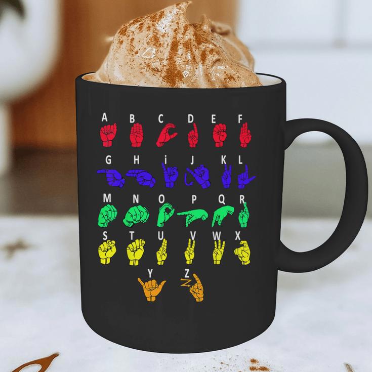 Sign Language Alphabet For ASL Interpreter Deaf Teacher Stud For Men Women Girls Kids Graphic Print Coffee Mug, novelty gifts, funny gifts