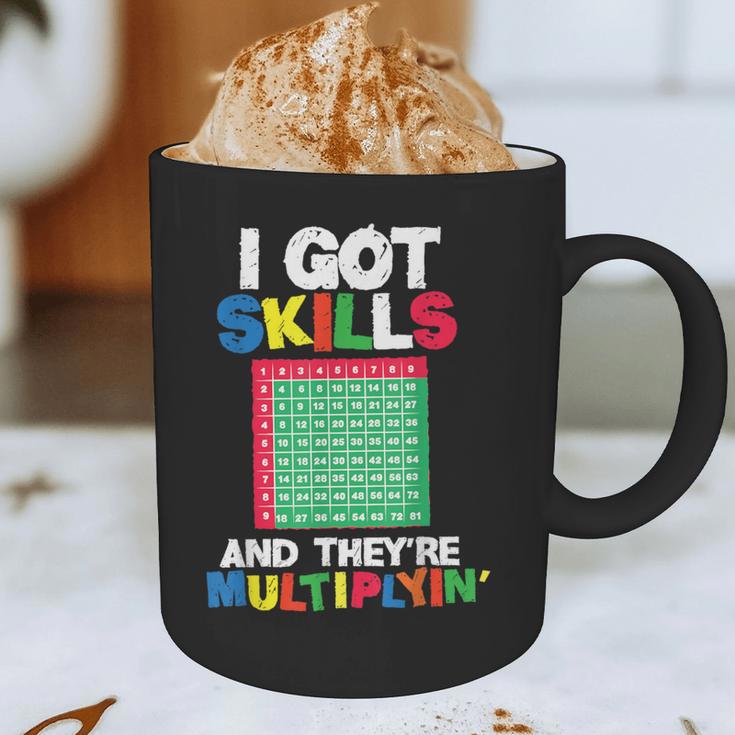 I Got Skills They'Re Multiplying Shirt Math Teacher Graphic Print Coffee Mug, novelty gifts, funny gifts