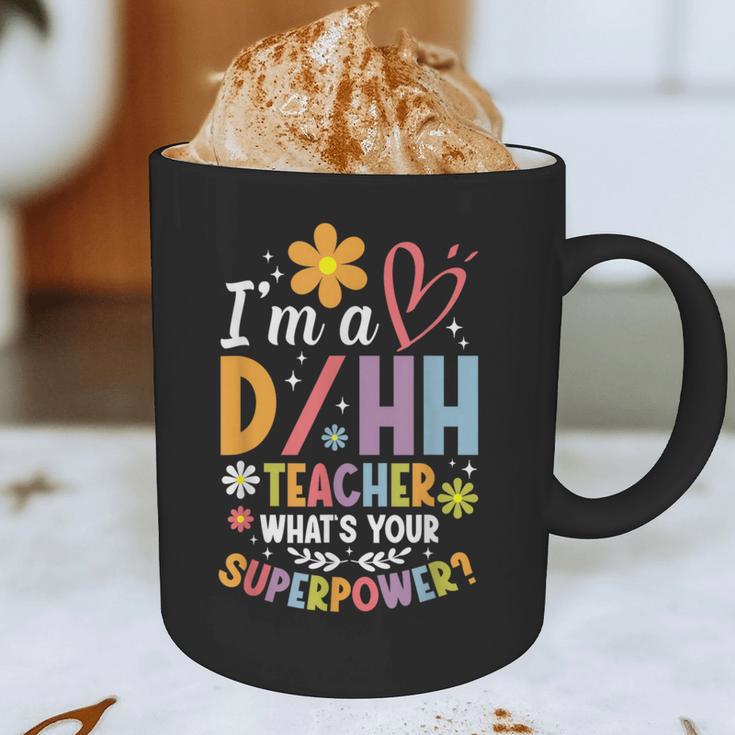 Special Education ASL Teacher Superpower DHH Teacher Graphic Print Coffee Mug, novelty gifts, funny gifts
