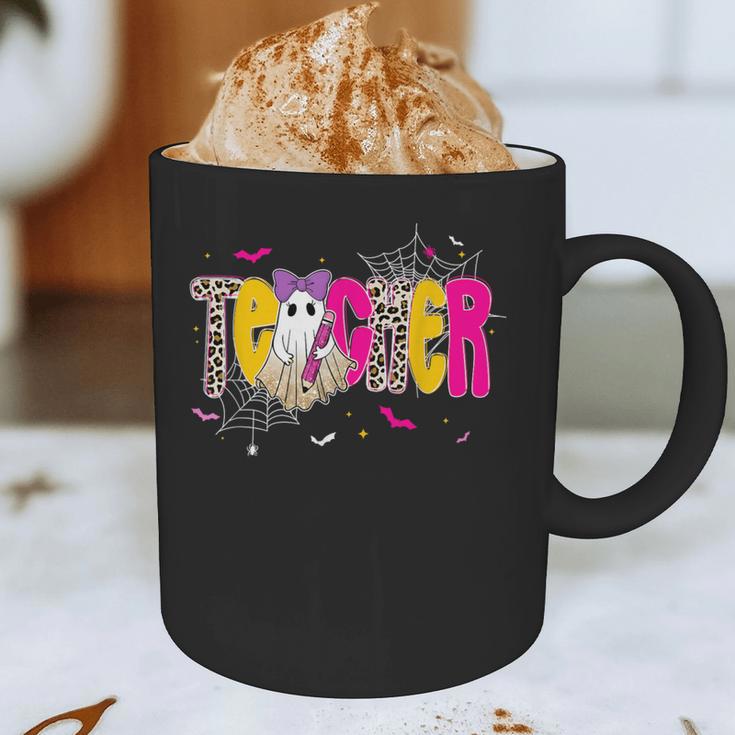 Spooky Halloween Teacher Para Counselor SPED Preppy Boo Kids Graphic Print Coffee Mug, novelty gifts, funny gifts