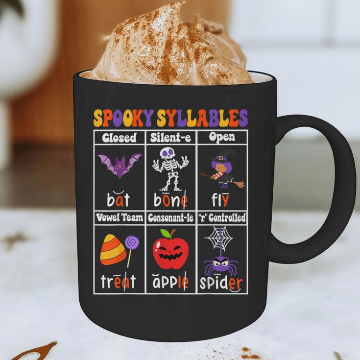 Spooky Syllables Teacher Halloween Educational Kids Graphic Print Coffee Mug, novelty gifts, funny gifts