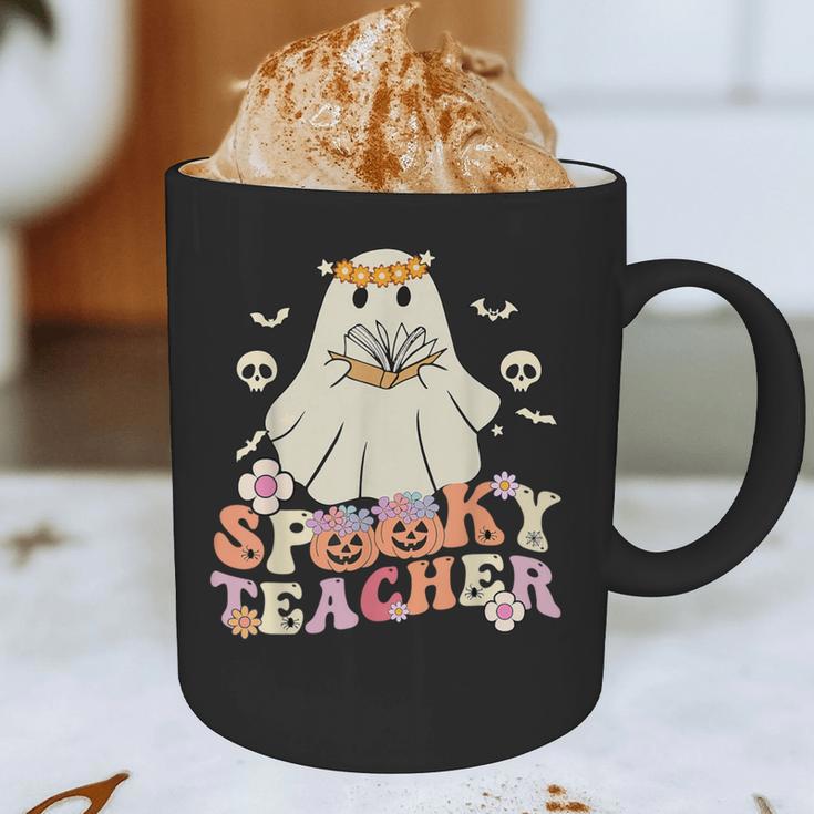 Spooky Teacher Groovy Retro Ghost Teacher Halloween 2023 For Men Women Kids Graphic Print Coffee Mug, novelty gifts, funny gifts Spooky Teacher Groovy Retro Ghost Teacher Halloween 2023 For Men Women Kids Graphic Print Coffee Mug, novelty gifts, funny gifts