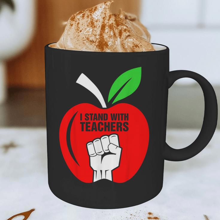 I Stand With Teachers Tshirt Graphic Print Coffee Mug, novelty gifts, funny gifts
