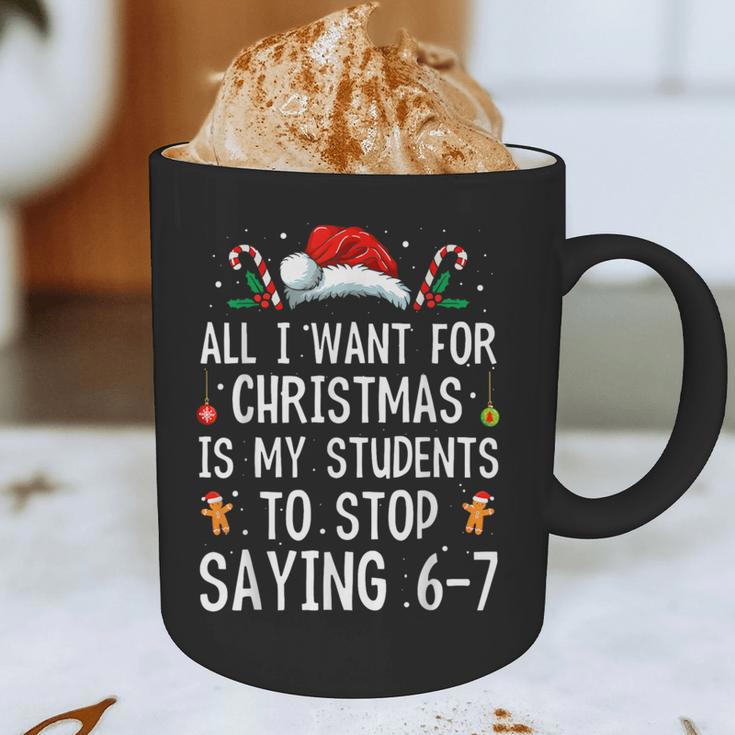 Stop Saying 6-7 Teacher 67 Christmas Meme Six Seven Graphic Print Coffee Mug, novelty gifts, funny gifts