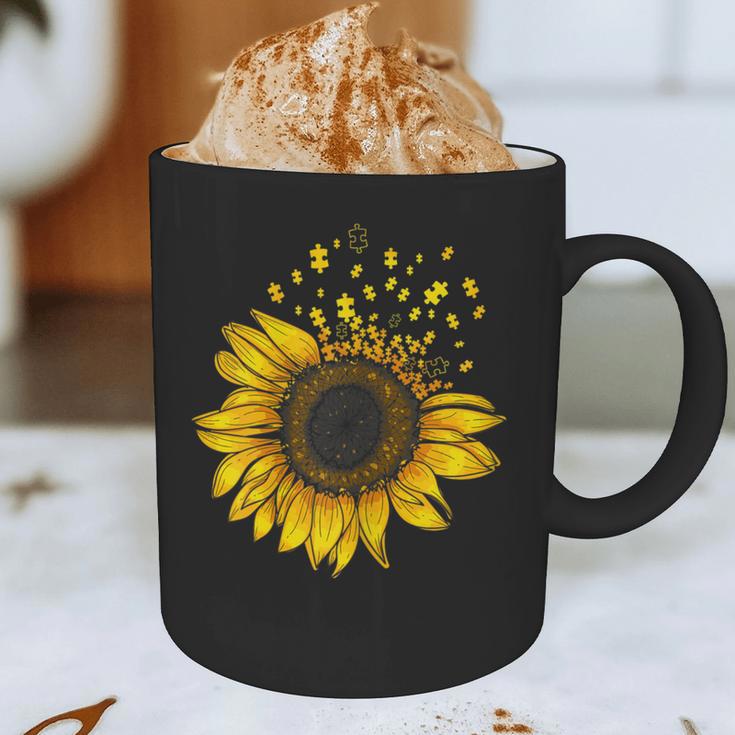 Sunflower Puzzle Pieces Autism Awareness For Mom Teacher For Women Graphic Print Coffee Mug, novelty gifts, funny gifts Sunflower Puzzle Pieces Autism Awareness For Mom Teacher For Women Graphic Print Coffee Mug, novelty gifts, funny gifts