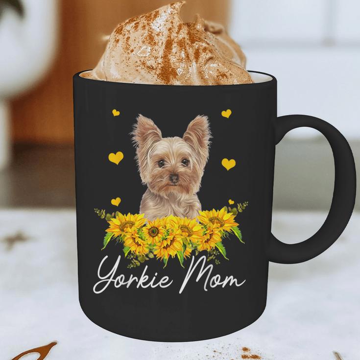 Sunflower Yorkie Mom Dog Lover Graphic Print Coffee Mug, novelty gifts, funny gifts