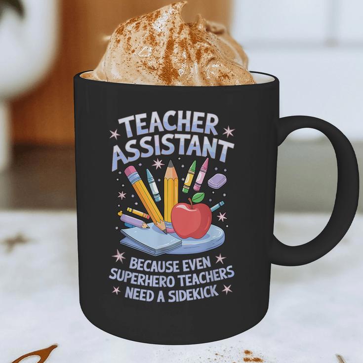 Superhero Sidekick Teaching Teach School Teacher Assistant Graphic Print Coffee Mug, novelty gifts, funny gifts