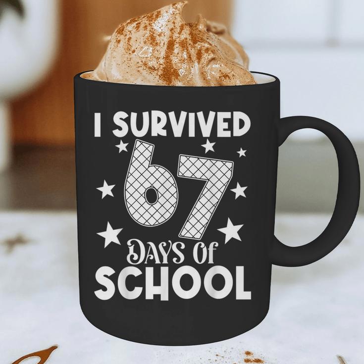 I Survived 67 Days Of School Teachers Students Graphic Print Coffee Mug, novelty gifts, funny gifts