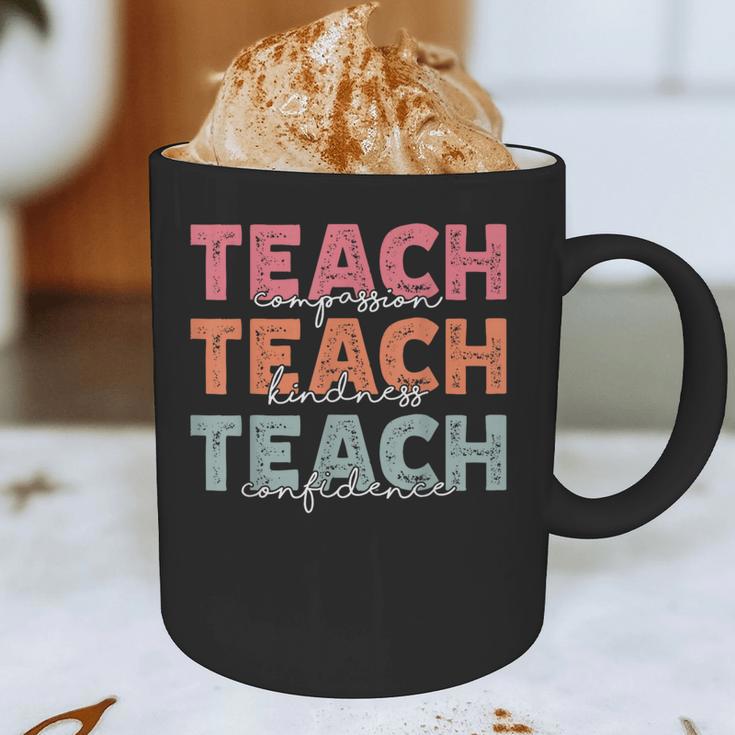 Teach Compassion Kindness Confidence For Teacher Graphic Print Coffee Mug, novelty gifts, funny gifts Teach Compassion Kindness Confidence For Teacher Graphic Print Coffee Mug, novelty gifts, funny gifts
