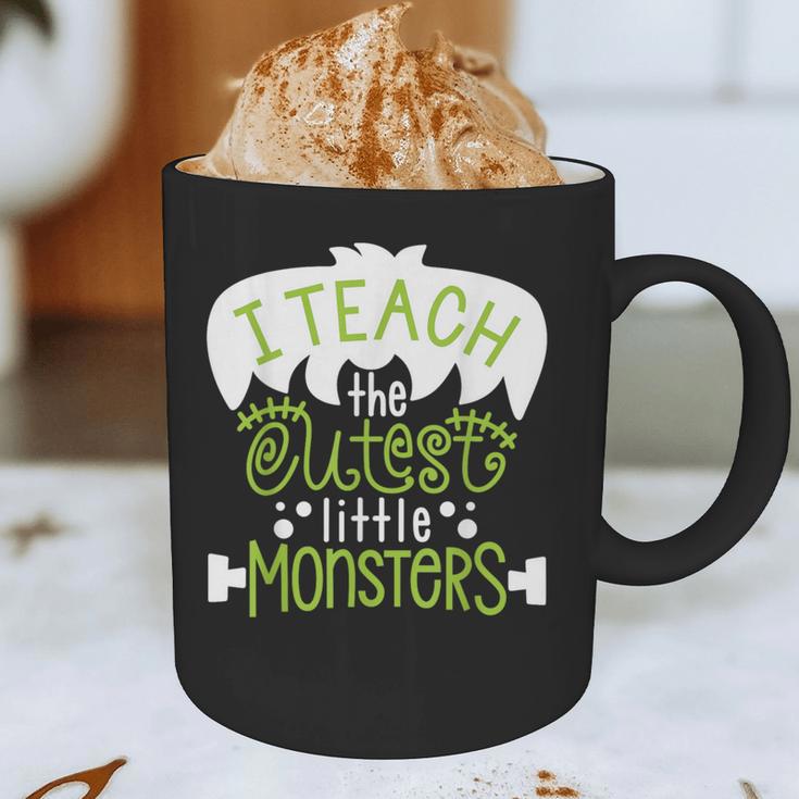 I Teach The Cutest Little Monsters Halloween Teacher Spooky Graphic Print Coffee Mug, novelty gifts, funny gifts