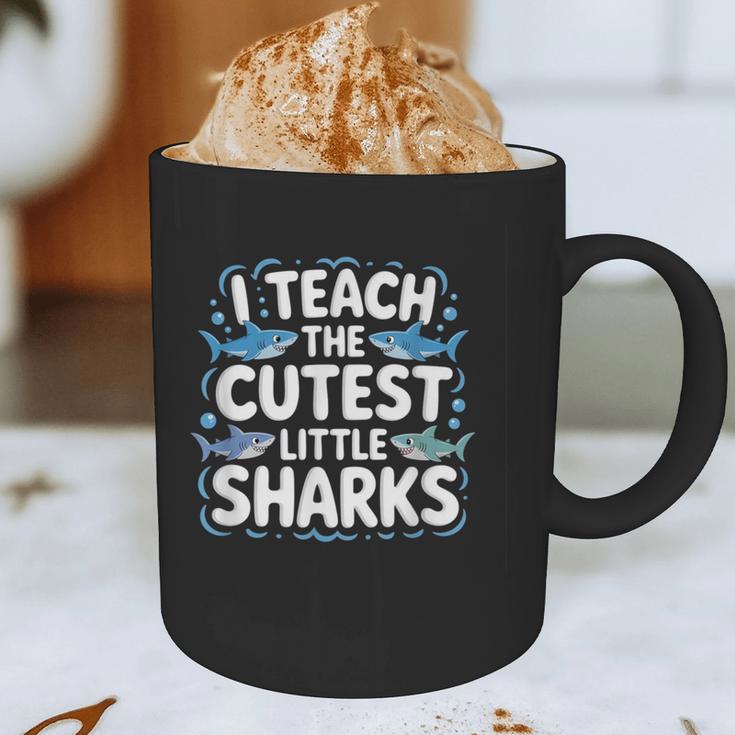 I Teach The Cutest Little Sharks Teacher School Graphic Print Coffee Mug, novelty gifts, funny gifts I Teach The Cutest Little Sharks Teacher School Graphic Print Coffee Mug, novelty gifts, funny gifts