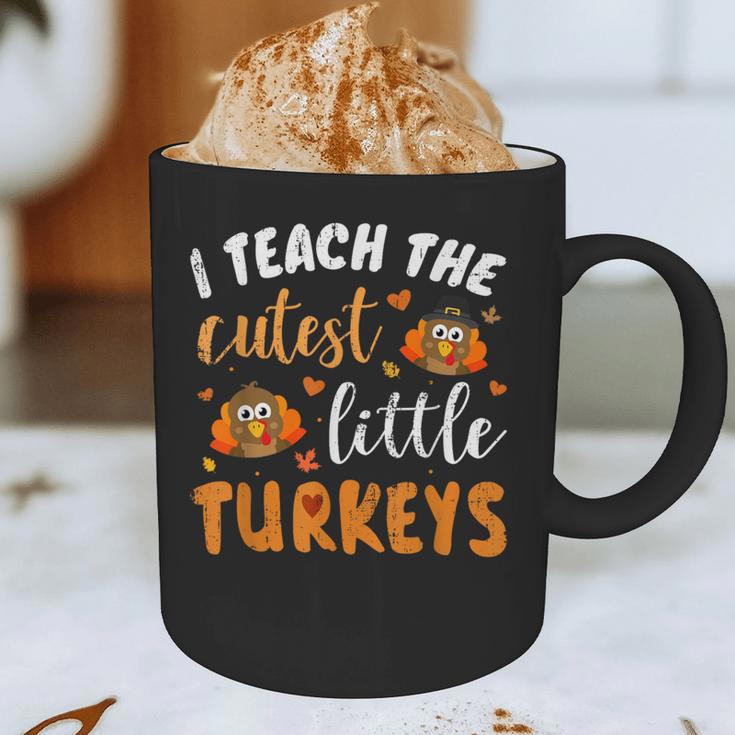 I Teach The Cutest Little Turkeys For Teacher Thanksgiving Graphic Print Coffee Mug, novelty gifts, funny gifts