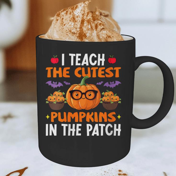 I Teach The Cutest Pumpkins In The Patch Halloween Teacher Graphic Print Coffee Mug, novelty gifts, funny gifts