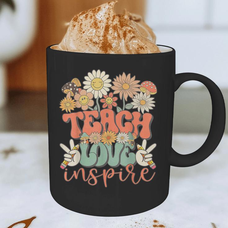 Teach Love Inspire Retro Groovy Daisy Back To School Teacher For Men Women Kids Graphic Print Coffee Mug, novelty gifts, funny gifts Teach Love Inspire Retro Groovy Daisy Back To School Teacher For Men Women Kids Graphic Print Coffee Mug, novelty gifts, funny gifts