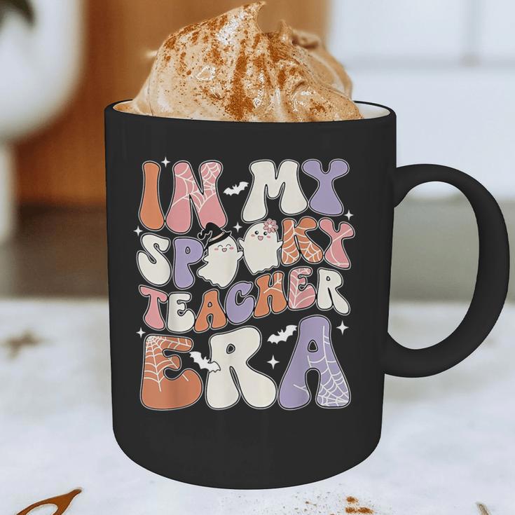 Teacher Halloween In My Spooky Teacher Era Retro Groovy Graphic Print Coffee Mug, novelty gifts, funny gifts