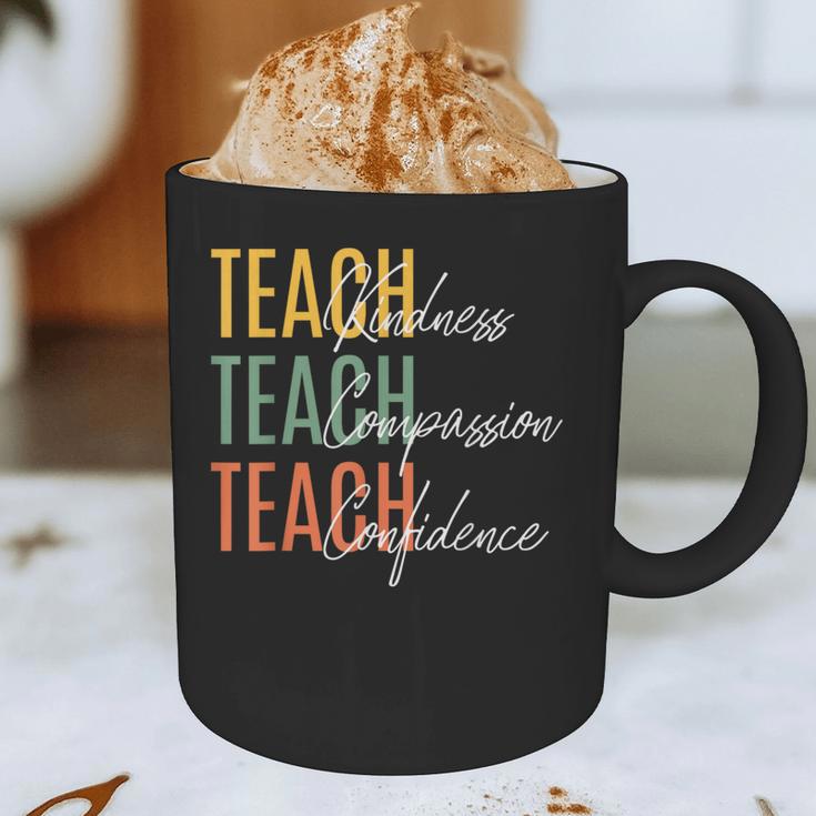 Teacher Kindness Compassion Confidence Teaching Graphic Print Coffee Mug, novelty gifts, funny gifts Teacher Kindness Compassion Confidence Teaching Graphic Print Coffee Mug, novelty gifts, funny gifts