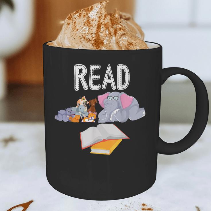 Teacher Library Read Book Club Piggie Elephant Pigeons Men Women Kids Graphic Print Coffee Mug, novelty gifts, funny gifts