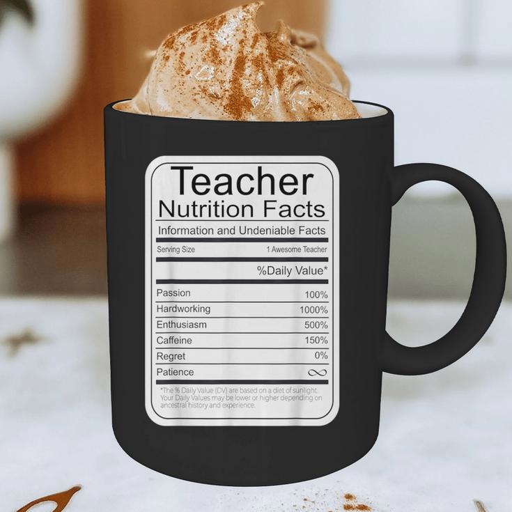 Teacher Nutrition Facts Teachers Nutritional Fact Graphic Print Coffee Mug, novelty gifts, funny gifts