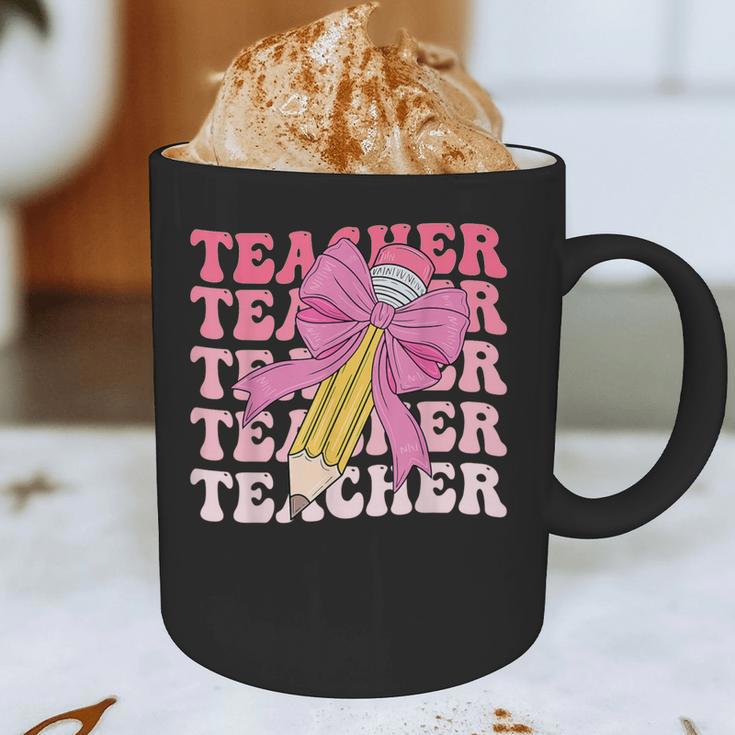 Teacher Pencil Back To School Groovy Pink Teacher First Day Graphic Print Coffee Mug, novelty gifts, funny gifts Teacher Pencil Back To School Groovy Pink Teacher First Day Graphic Print Coffee Mug, novelty gifts, funny gifts