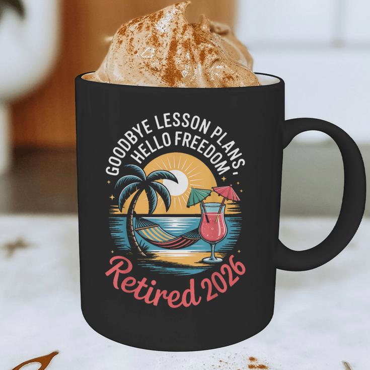 Teacher Retirement Shirts 2026 Goodbye Lesson Hello Freedom Graphic Print Coffee Mug, novelty gifts, funny gifts
