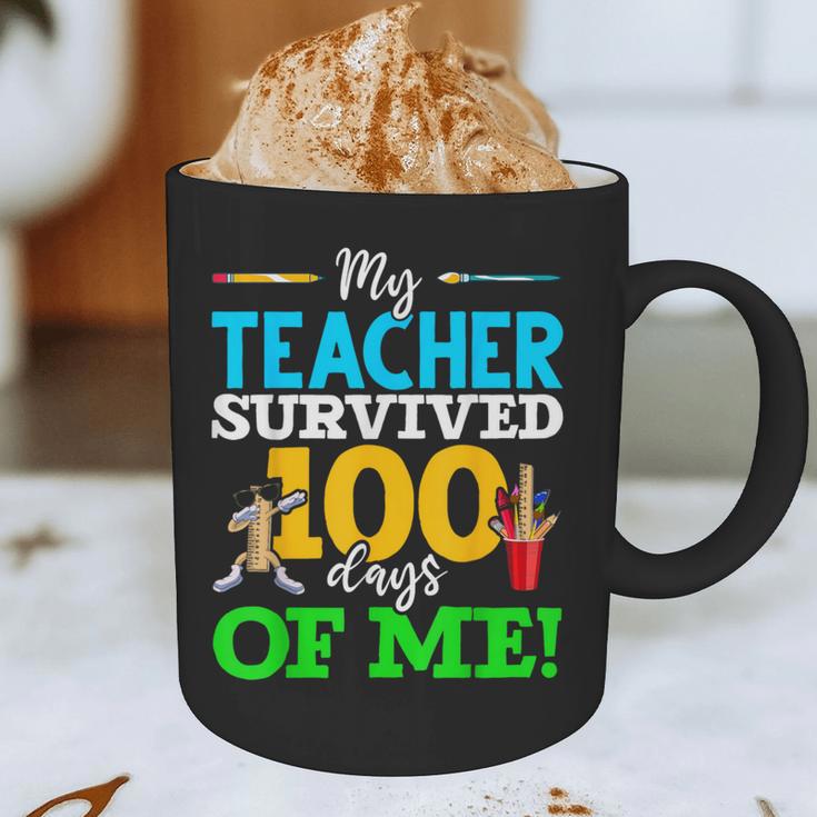 My Teacher Survived 100 Days Of Me Dab 100 Days Of School For Men Women Kids Graphic Print Coffee Mug, novelty gifts, funny gifts