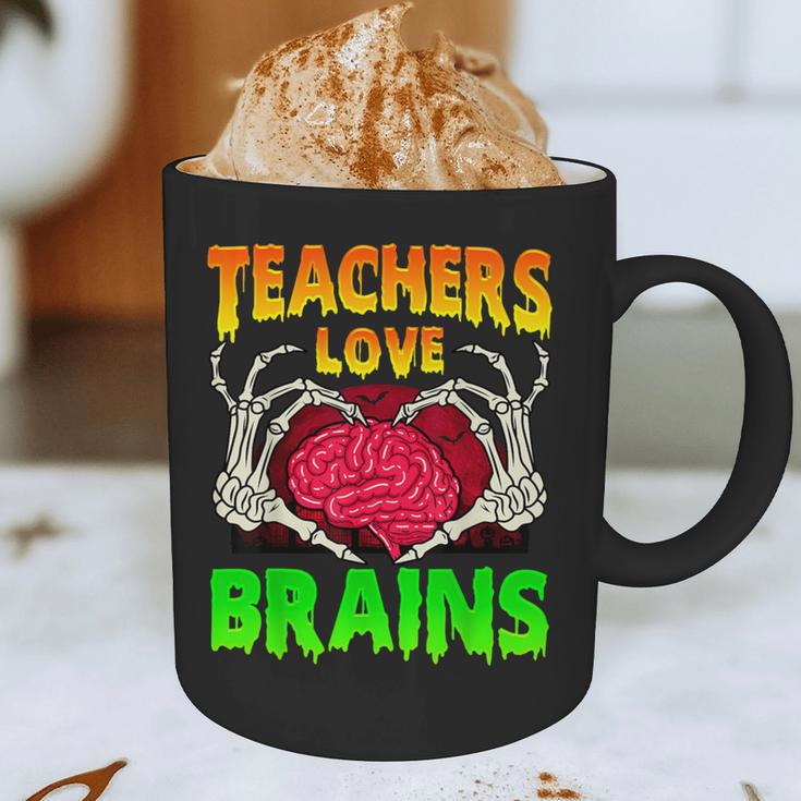Teacher Teachers Love Brains Skeleton Hand Heart Halloween Graphic Print Coffee Mug, novelty gifts, funny gifts Teacher Teachers Love Brains Skeleton Hand Heart Halloween Graphic Print Coffee Mug, novelty gifts, funny gifts