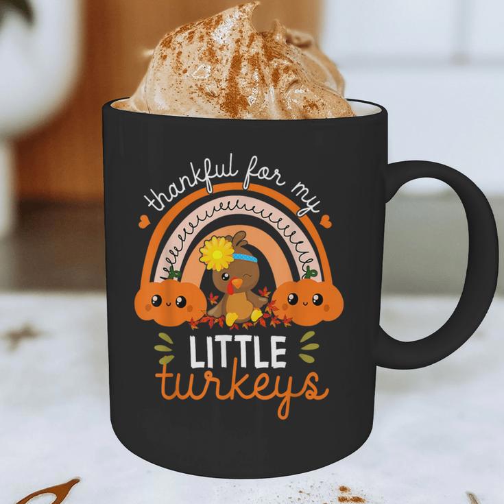 Teacher Thanksgiving Shirt Thankful For My Little Turkeys Graphic Print Coffee Mug, novelty gifts, funny gifts