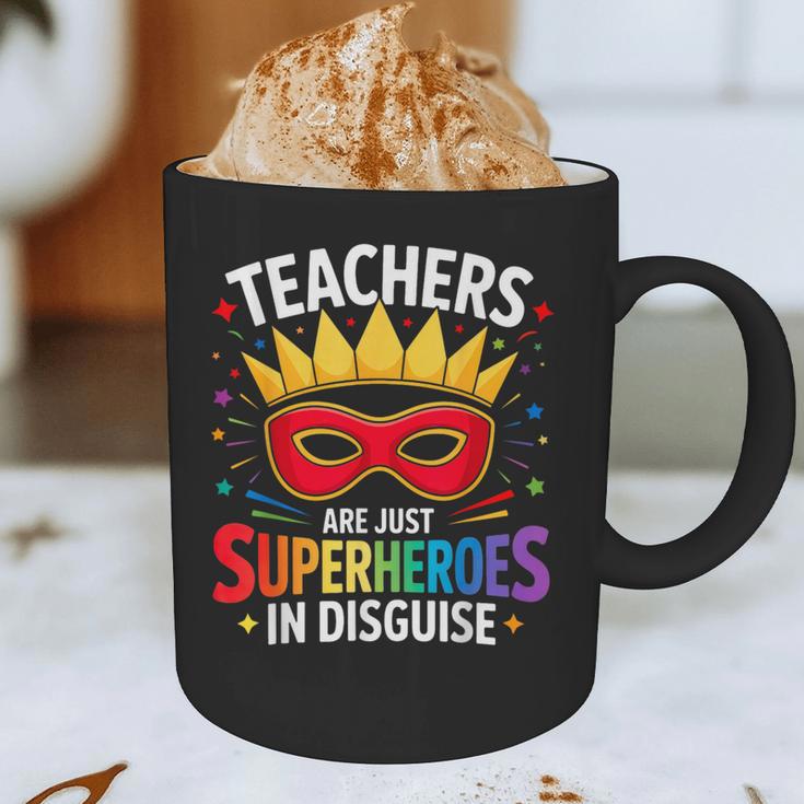Teachers Are Just Superheroes In Disguise Fun Back To School Graphic Print Coffee Mug, novelty gifts, funny gifts