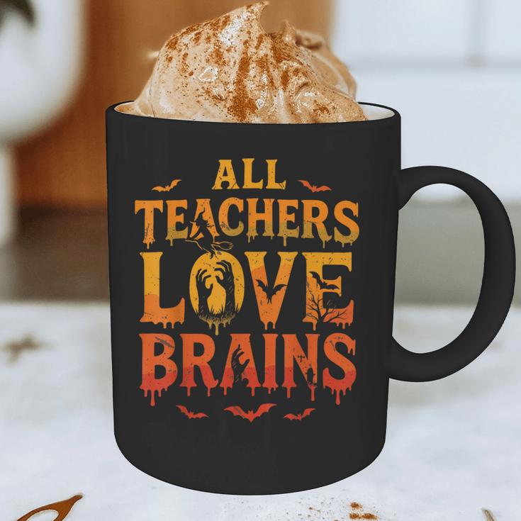 All Teachers Love Brains Shirt Halloween Teacher Graphic Print Coffee Mug, novelty gifts, funny gifts All Teachers Love Brains Shirt Halloween Teacher Graphic Print Coffee Mug, novelty gifts, funny gifts