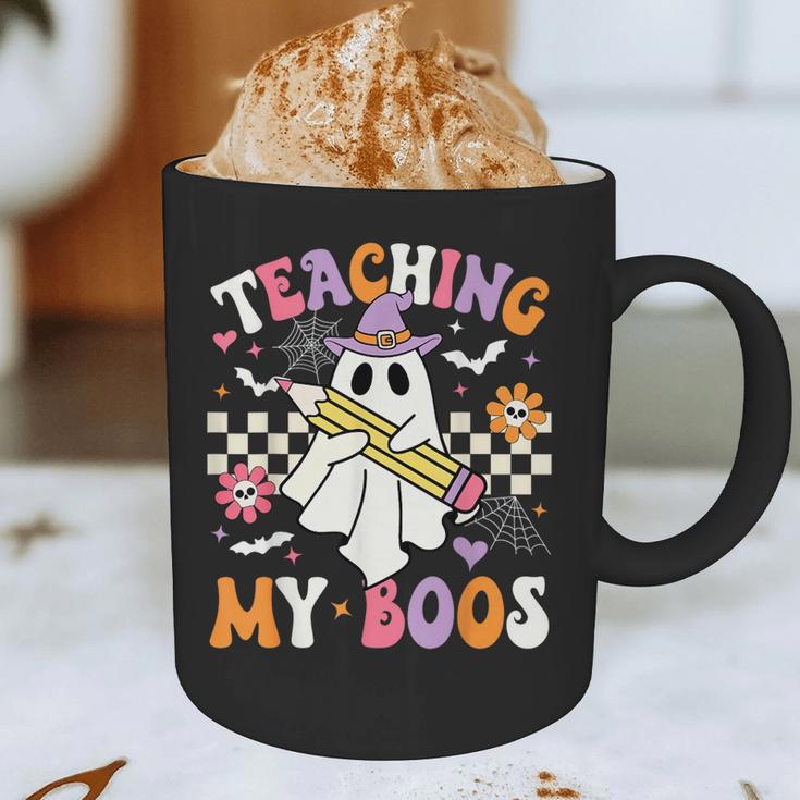 Teaching My Boos Ghost Teacher Cute Groovy Halloween Teacher Graphic Print Coffee Mug, novelty gifts, funny gifts Teaching My Boos Ghost Teacher Cute Groovy Halloween Teacher Graphic Print Coffee Mug, novelty gifts, funny gifts