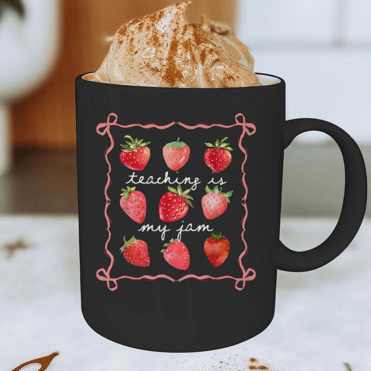 Teaching Is My Jam Strawberry Kinder Team Teacher Graphic Print Coffee Mug, novelty gifts, funny gifts Teaching Is My Jam Strawberry Kinder Team Teacher Graphic Print Coffee Mug, novelty gifts, funny gifts