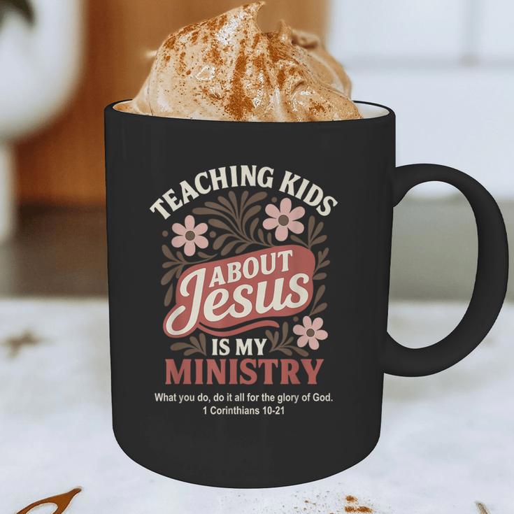 Teaching Kids About Jesus Is My Ministry Christian Teacher Graphic Print Coffee Mug, novelty gifts, funny gifts Teaching Kids About Jesus Is My Ministry Christian Teacher Graphic Print Coffee Mug, novelty gifts, funny gifts