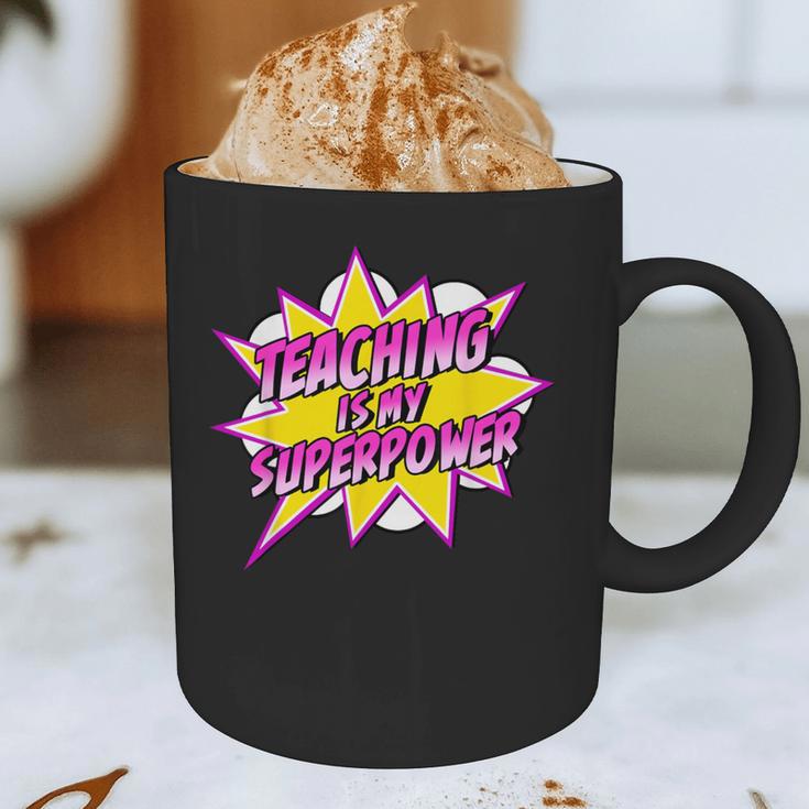 Teaching Is My Superpower Retro Comic Super Teacher Graphic Print Coffee Mug, novelty gifts, funny gifts Teaching Is My Superpower Retro Comic Super Teacher Graphic Print Coffee Mug, novelty gifts, funny gifts