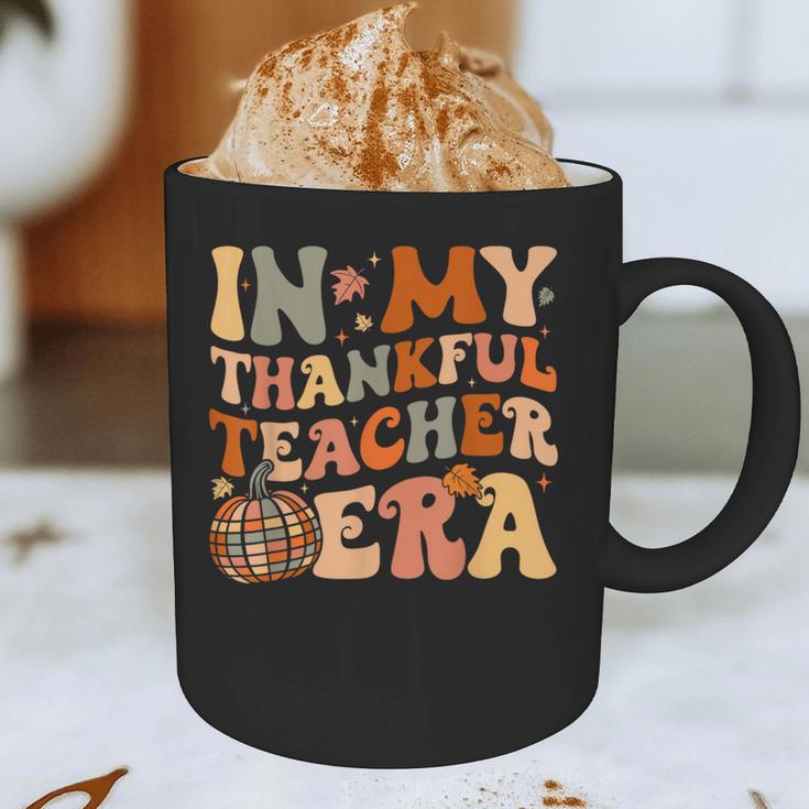 In My Thankful Teacher Era Cute Groovy Thanksgiving Teacher Graphic Print Coffee Mug, novelty gifts, funny gifts