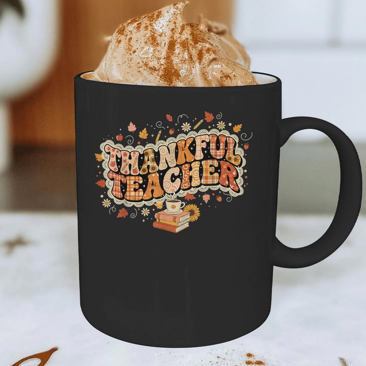 Thankful Teacher Shirts For Women Teach Thanksgiving Teacher Graphic Print Coffee Mug, novelty gifts, funny gifts