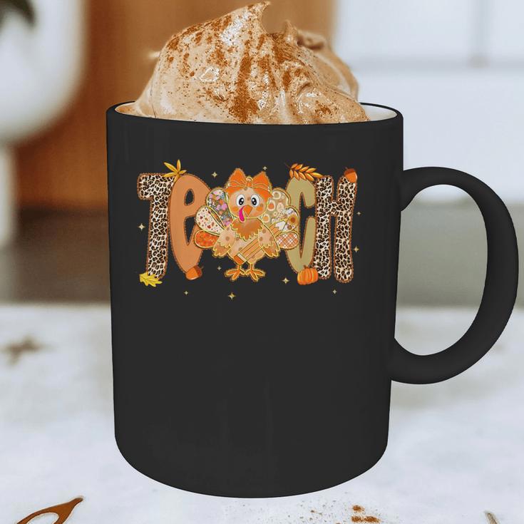 Thanksgiving Turkey Teach Thankful Teacher Girly Bow Women Graphic Print Coffee Mug, novelty gifts, funny gifts Thanksgiving Turkey Teach Thankful Teacher Girly Bow Women Graphic Print Coffee Mug, novelty gifts, funny gifts