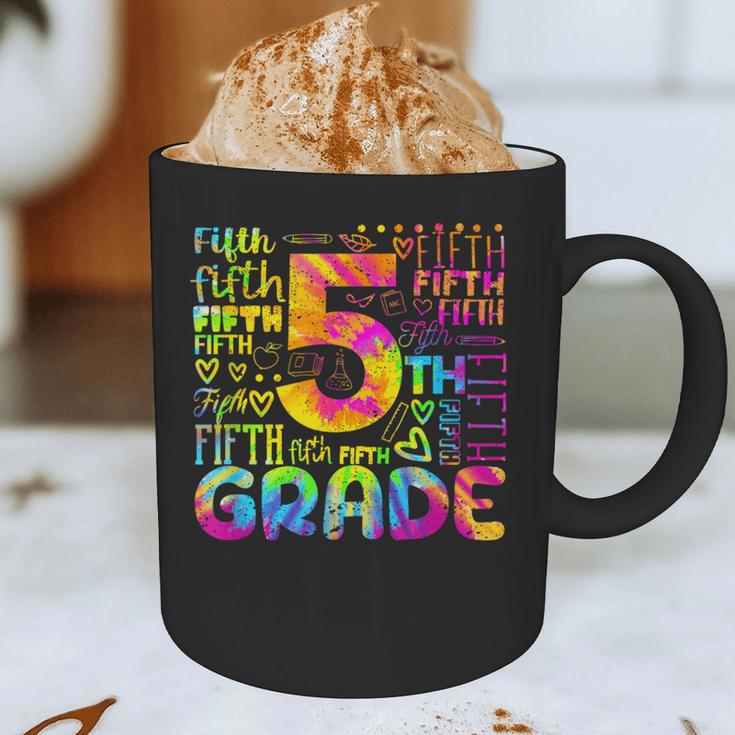 Tie Dye 5th Grade Typography Team Fifth Grade Teacher For Men Women Girls Kids Graphic Print Coffee Mug, novelty gifts, funny gifts