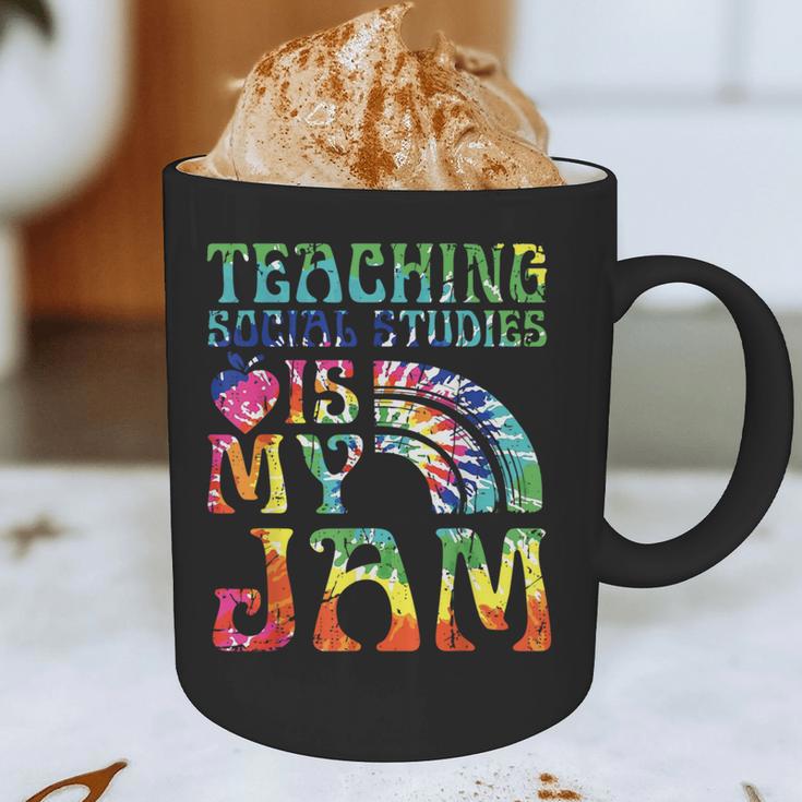 Tie Dye Teaching Social Studies Is My Jam Sunglasses Teacher Graphic Print Coffee Mug, novelty gifts, funny gifts