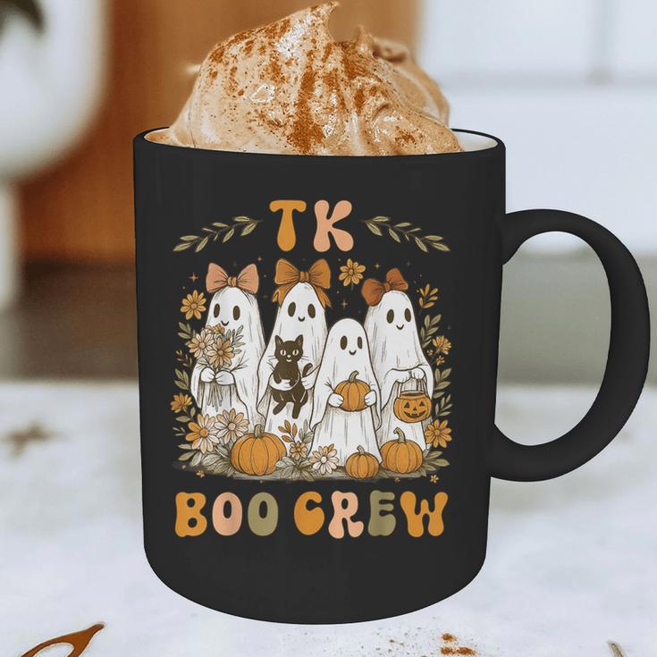 TK Boo Crew Preppy Halloween Floral Ghost TK Teacher Team TK Graphic Print Coffee Mug, novelty gifts, funny gifts TK Boo Crew Preppy Halloween Floral Ghost TK Teacher Team TK Graphic Print Coffee Mug, novelty gifts, funny gifts